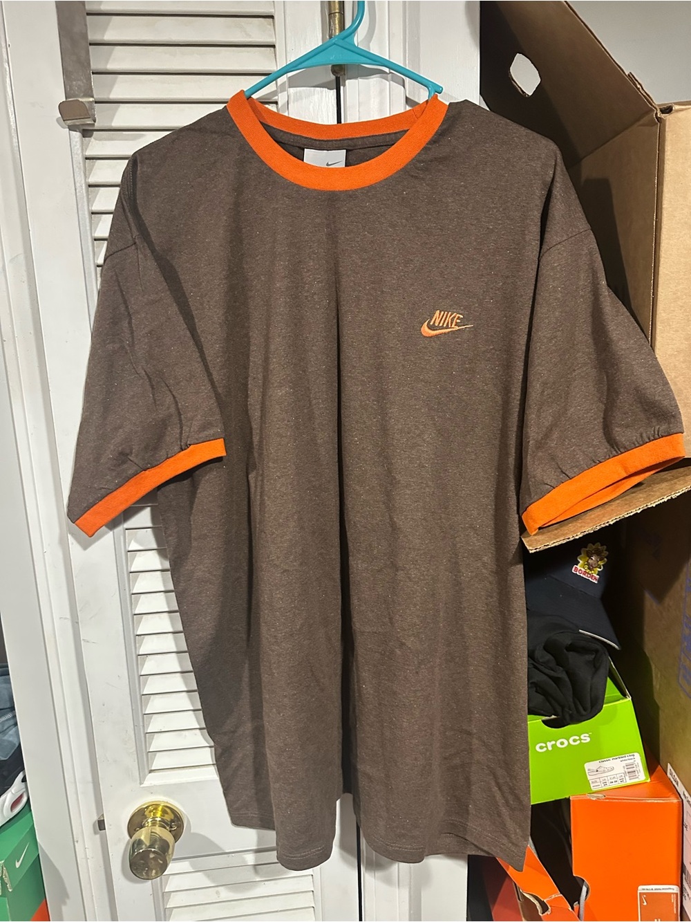 New!!Nike Brown Short Sleeve Tee with Orange Trim ( Cleveland Browns) Custom!!